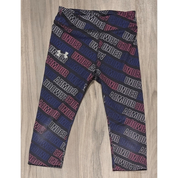 Under Armour Kids Leggings - Blue and Pink Size 5 - Picture 1 of 7